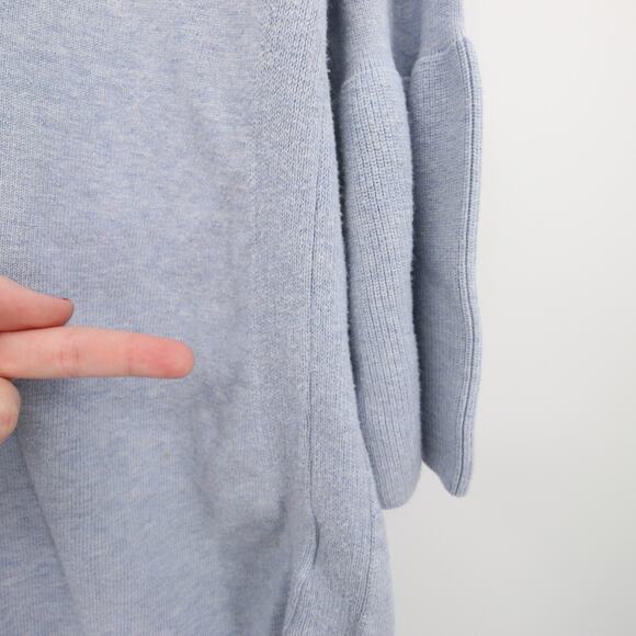 H by Halston Sweater Top Blue V Neck Bell Sleeve 3/4 Sleeve Blouse Casual Size M - Picture 7 of 11